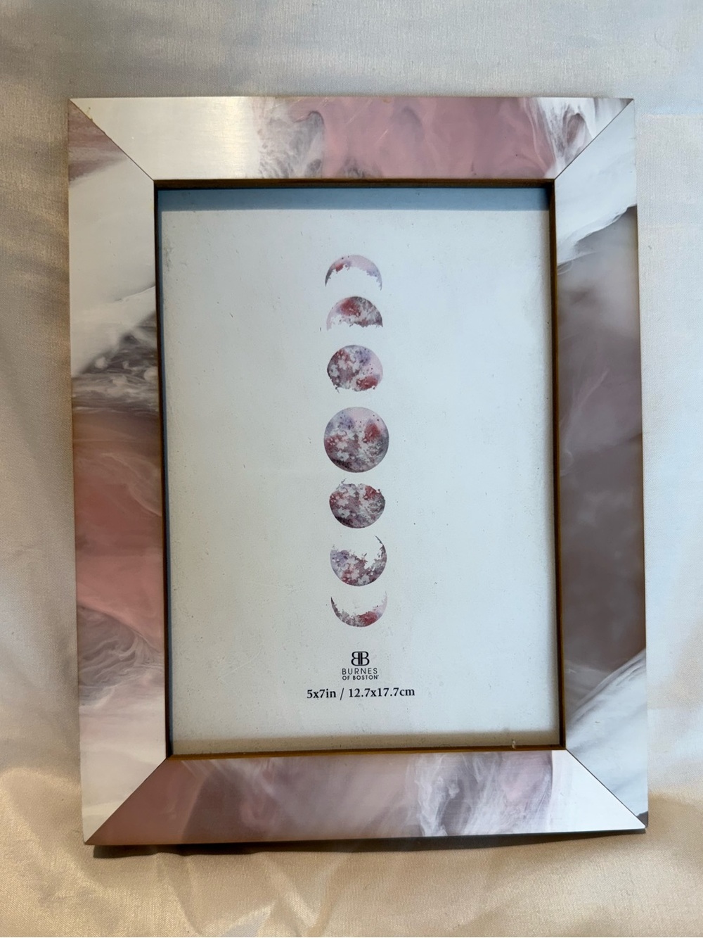 Burnes of Boston Pink Marble Rose Gold 5x7 Picture Frame